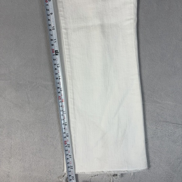 MADEWELL Cali Demi Boot Women's Jean Size 26S Cropped White  Stretch Raw Hem - Picture 8 of 10